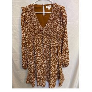 &merci Brown Floral Dress
